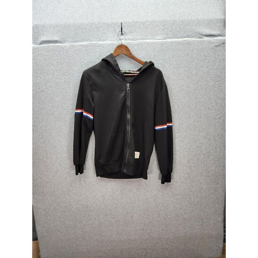 Zacard Black Zip Hoodie Size XL Red White and Blue on Sleeves and Collar
